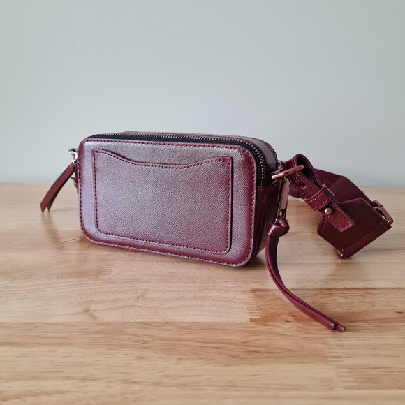Marc Jacobs Snapshot DTM Crossbody Wine Burgundy Red Leather Camera Bag Oxblood - Picture 6 of 12
